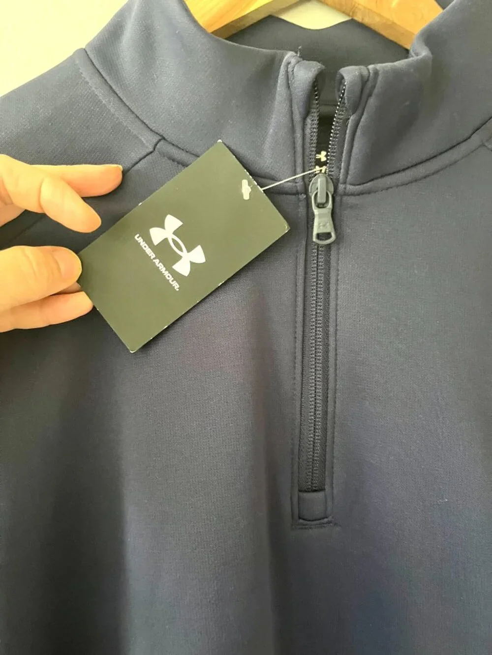 Under Armour Men's Sz L Blue 1/4-Zip Fleece Pullover‎ Sweatshirt